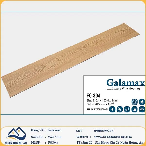 Sàn Nhựa Dán Keo Galamax 3mm FO304