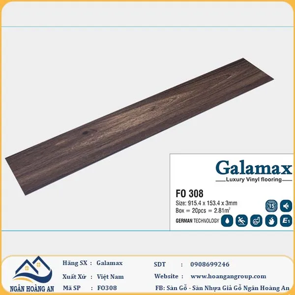 Sàn Nhựa Dán Keo Galamax 3mm FO308