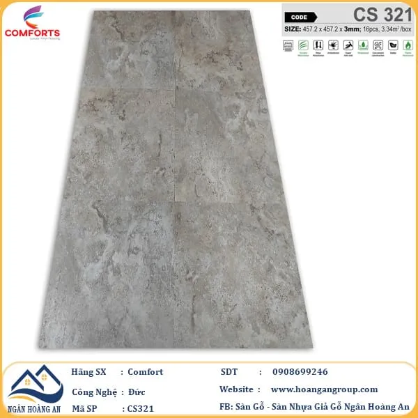 Sàn Nhựa Dán Keo Giả Vân Đá Comforts 3mm CS321