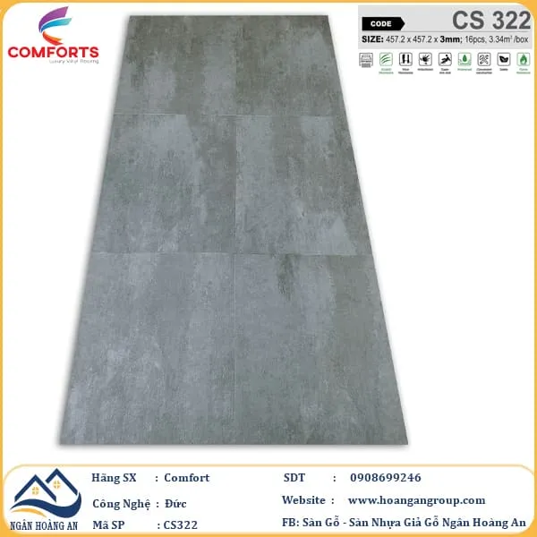 Sàn Nhựa Dán Keo Giả Vân Đá Comforts 3mm CS322