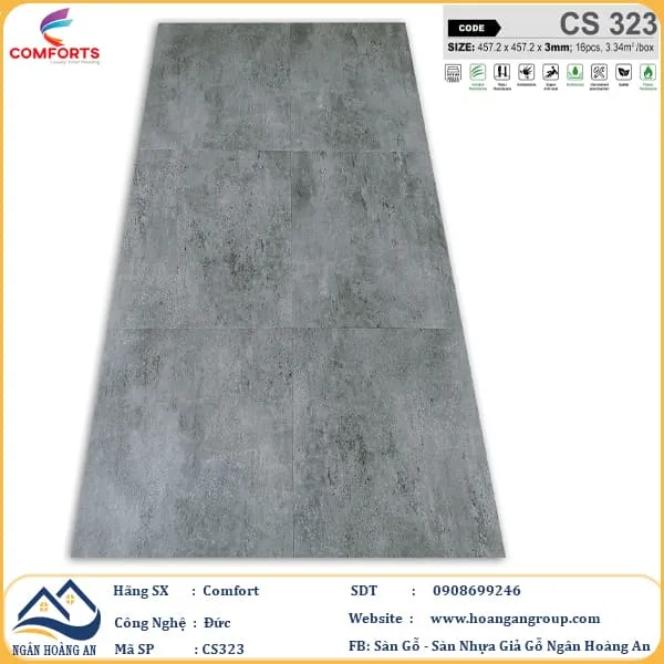 Sàn Nhựa Dán Keo Giả Vân Đá Comforts 3mm CS323