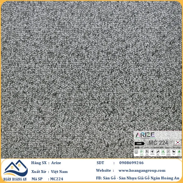 Sàn Nhựa Dán Keo Giả Vân Thảm Arize 3mm MC224