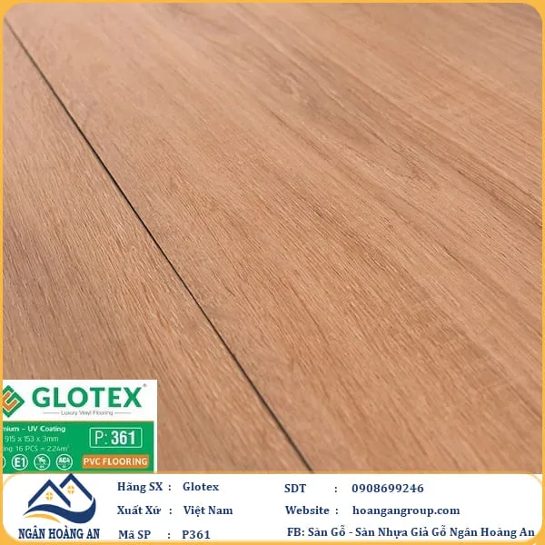 Sàn Nhựa Giả Gỗ Dán Keo Glotex P361