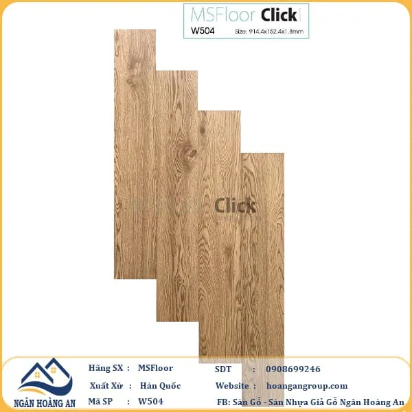 Sàn Nhựa Giả Gỗ Bóc Dán MsFloor W504