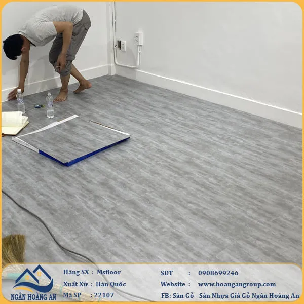 Sàn Nhựa Giả Bê Tông Giả Vân Đá MsFloor 22107 Dày 2mm