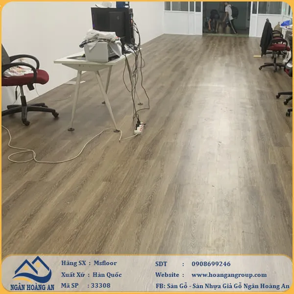 Sàn Nhựa Giả Gỗ Dán Keo MsFloor 33308 Dày 3mm