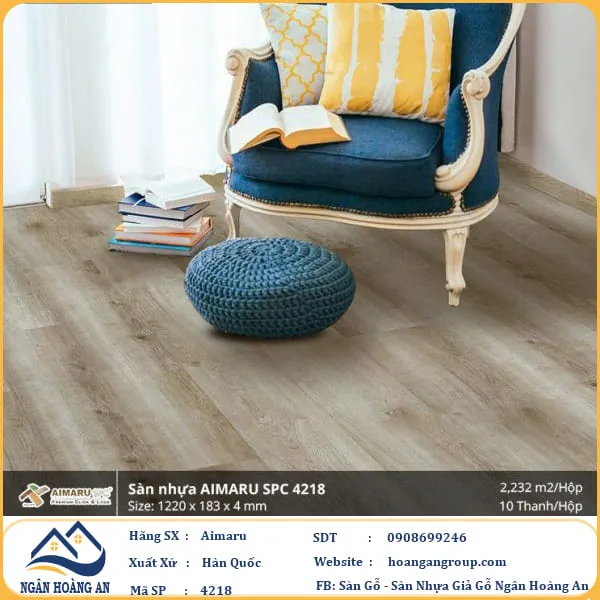Sàn Nhựa Giả Gỗ Hèm Khóa Aimaru 4218
