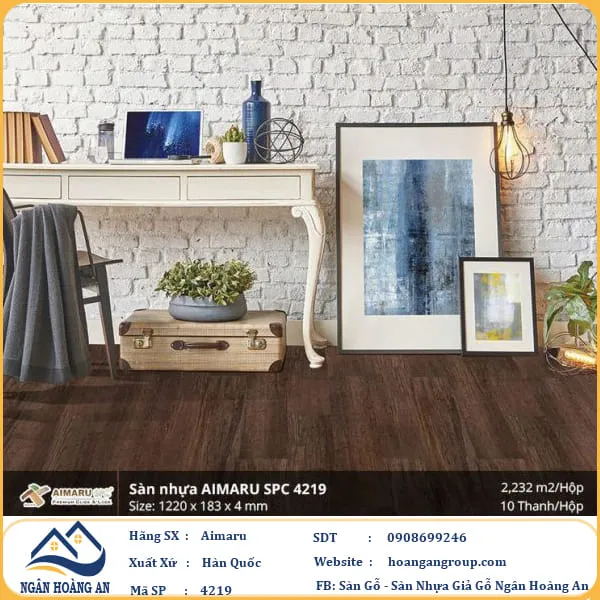 Sàn Nhựa Giả Gỗ Hèm Khóa Aimaru 4219