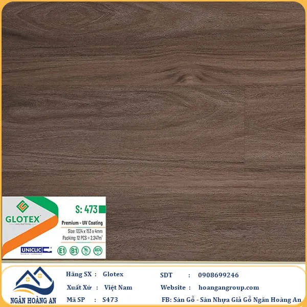 Sàn Nhựa Giả Gỗ Hèm Khóa Glotex 473