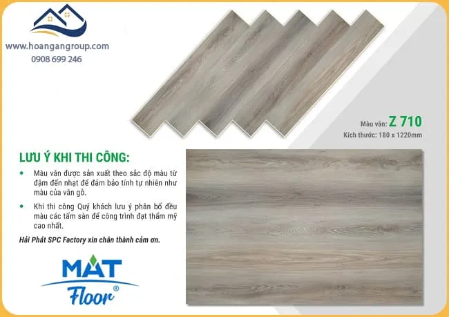Sàn Nhựa Giả Gỗ Hèm Khóa MAT Floor Z-710 Dày 4mm