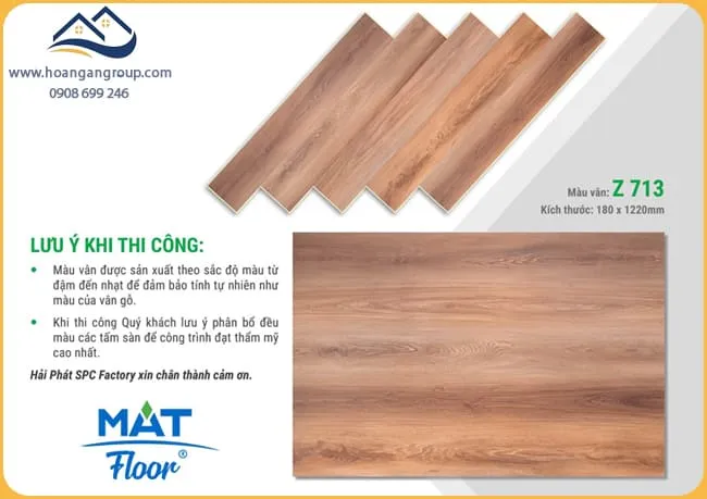 Sàn Nhựa Giả Gỗ Hèm Khóa MAT Floor Z-713 Dày 4mm
