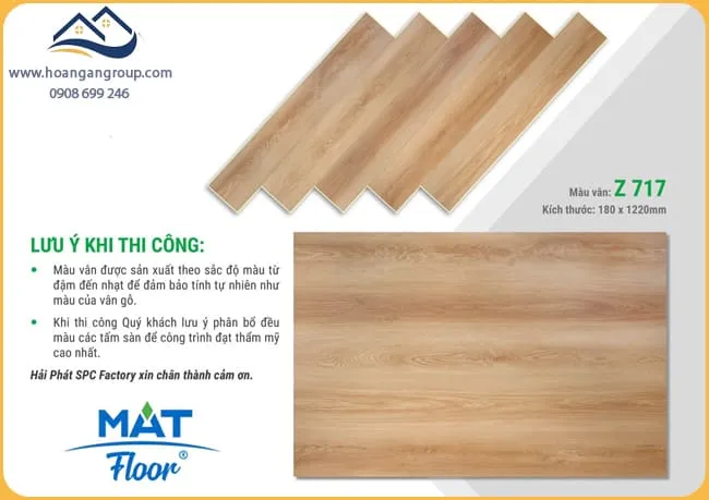 Sàn Nhựa Giả Gỗ Hèm Khóa MAT Floor Z-717 Dày 4mm