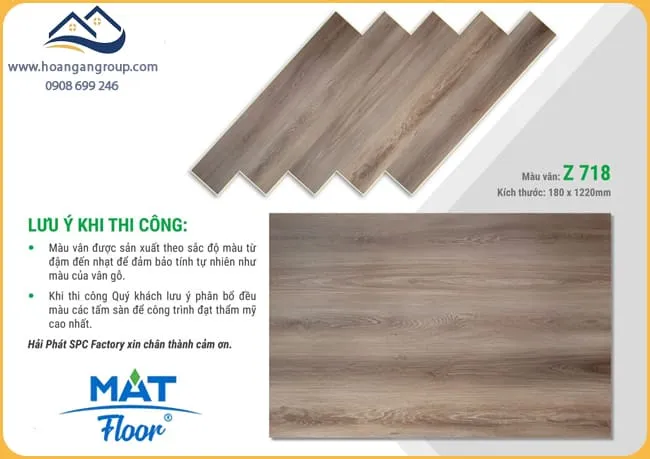 Sàn Nhựa Giả Gỗ Hèm Khóa MAT Floor Z-718 Dày 4mm
