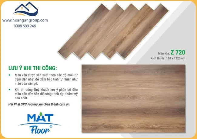Sàn Nhựa Giả Gỗ Hèm Khóa MAT Floor Z-720 Dày 4mm
