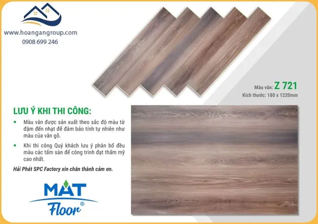 Sàn Nhựa Giả Gỗ Hèm Khóa MAT Floor Z-721 Dày 4mm