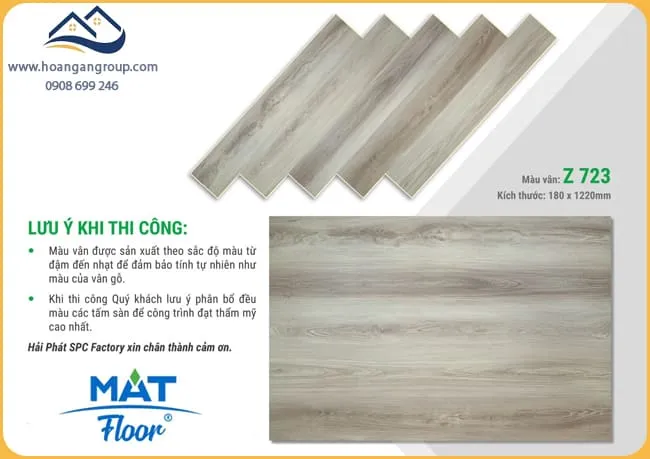 Sàn Nhựa Giả Gỗ Hèm Khóa MAT Floor Z-723 Dày 4mm