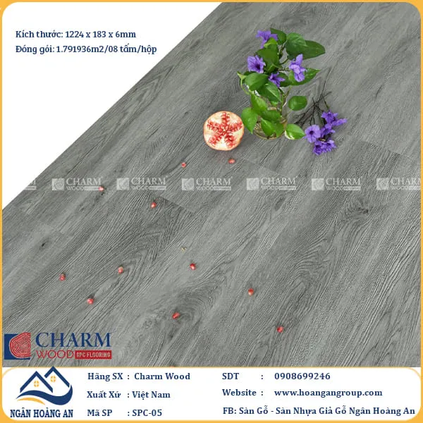 Sàn Nhựa Giả Gỗ Hèm Khóa Charm Wood SPC05