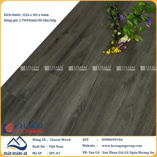 Sàn Nhựa Giả Gỗ Hèm Khóa Charm Wood SPC07