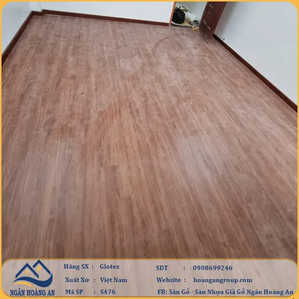 Sàn Nhựa Giả Gỗ Hèm Khóa  4mm Glotex 476