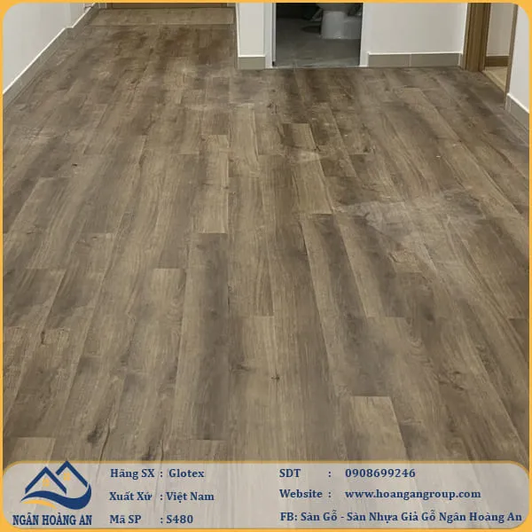 Sàn Nhựa Giả Gỗ Hèm Khóa Glotex 480