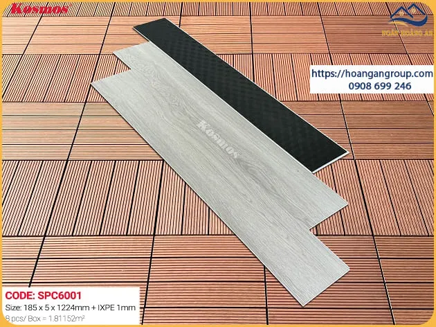 Sàn Nhựa Giả Gỗ Hèm Khóa Kosmos Đế Cao Su 5mm SPC6001