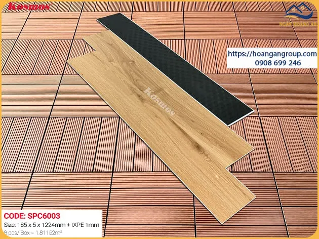 Sàn Nhựa Giả Gỗ Hèm Khóa Kosmos Đế Cao Su 5mm SPC6003