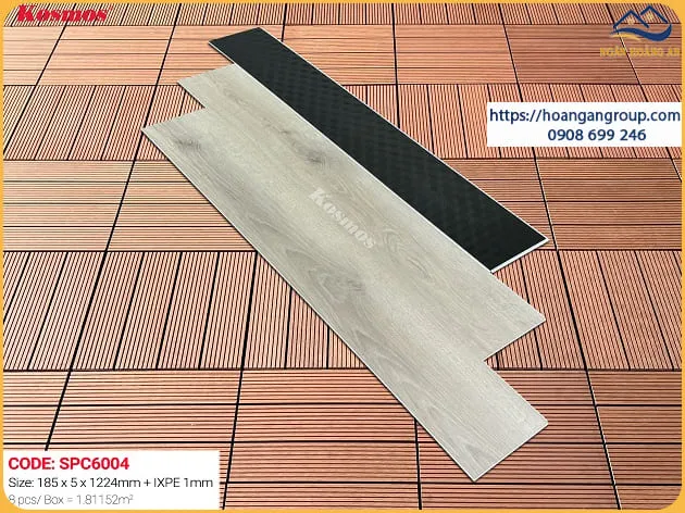 Sàn Nhựa Giả Gỗ Hèm Khóa Kosmos Đế Cao Su 5mm SPC6004