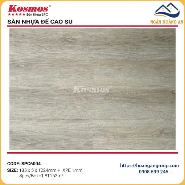 Sàn Nhựa Giả Gỗ Hèm Khóa Kosmos Đế Cao Su 5mm SPC6004
