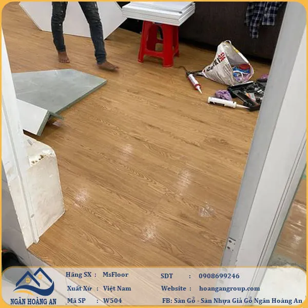 Sàn Nhựa Giả Gỗ Bóc Dán MsFloor W504