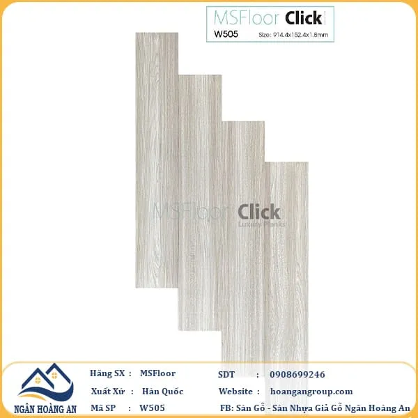 Sàn Nhựa Giả Gỗ Bóc Dán MsFloor W505