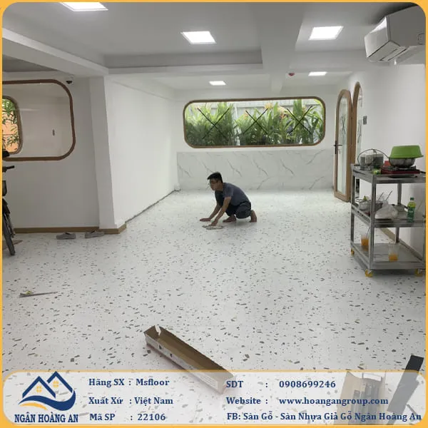 Sàn Nhựa Giả Bê Tông Giả Vân Đá MsFloor 22106 Dày 2mm