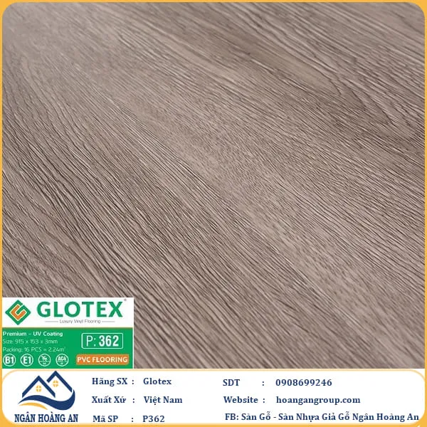 Sàn Nhựa Giả Gỗ Dán Keo Glotex P362