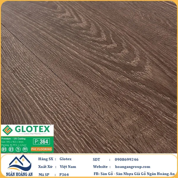 Sàn Nhựa Giả Gỗ Dán Keo Glotex P364