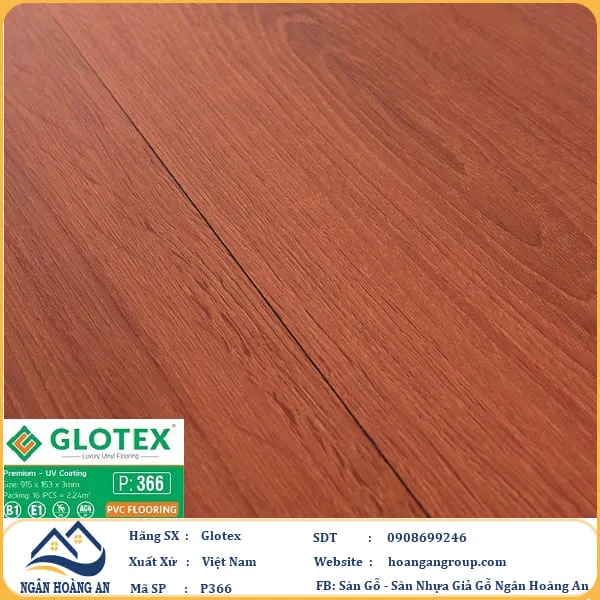 Sàn Nhựa Giả Gỗ Dán Keo Glotex P366