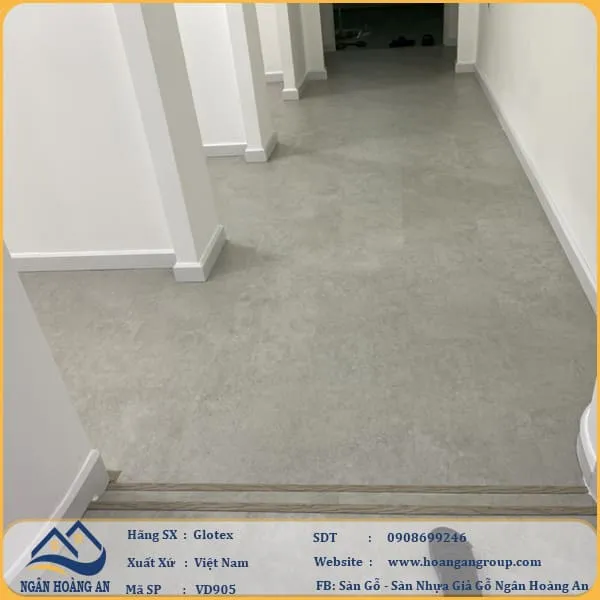 Sàn Nhựa Hèm Khóa Giả Bê Tông, Giả Vân Đá Glotex VD905