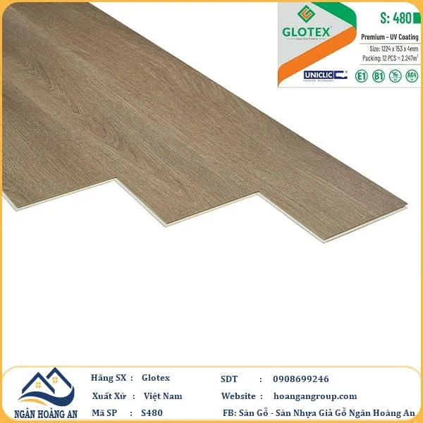 Sàn Nhựa Giả Gỗ Hèm Khóa Glotex 480 Sàn Nhựa Giả Gỗ Hèm Khóa Glotex 480