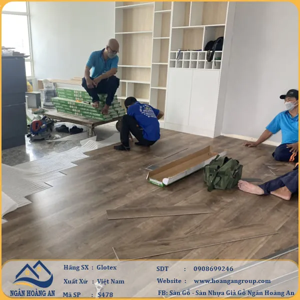 Sàn Nhựa Giả Gỗ Hèm Khóa Glotex 478
