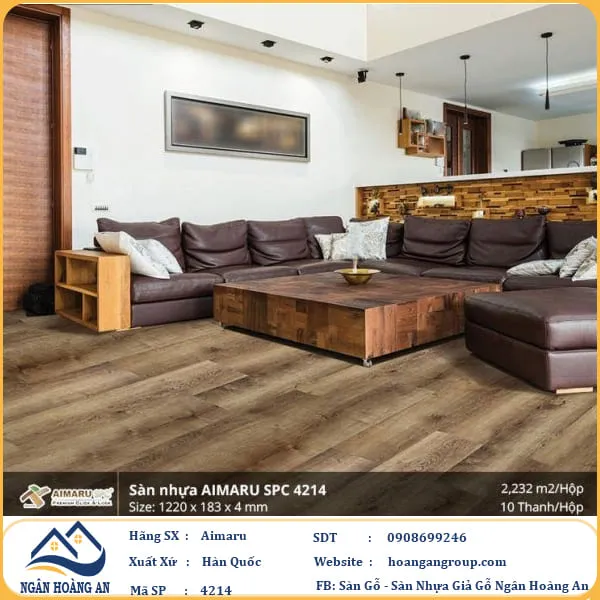 Sàn Nhựa Giả Gỗ hèm Khóa Aimaru 4214