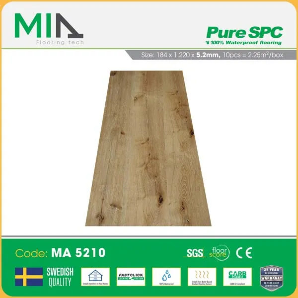 Sàn Nhựa Hèm Khóa MIA Giả Vân Gỗ MA 5210 Dày 5.2mm