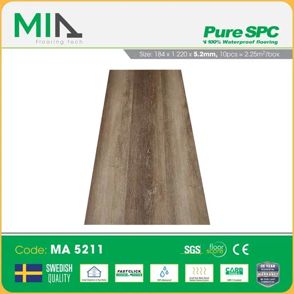 Sàn Nhựa Hèm Khóa MIA Giả Vân Gỗ MA 5211 Dày 5.2mm