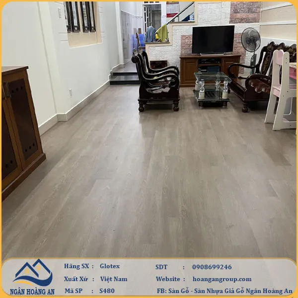 Sàn Nhựa Giả Gỗ Hèm Khóa Glotex 480
