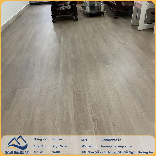 Sàn Nhựa Giả Gỗ Hèm Khóa Glotex 480