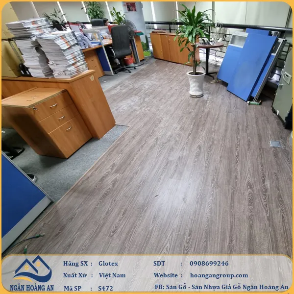 Sàn Nhựa Giả Gỗ Hèm Khóa Glotex S472