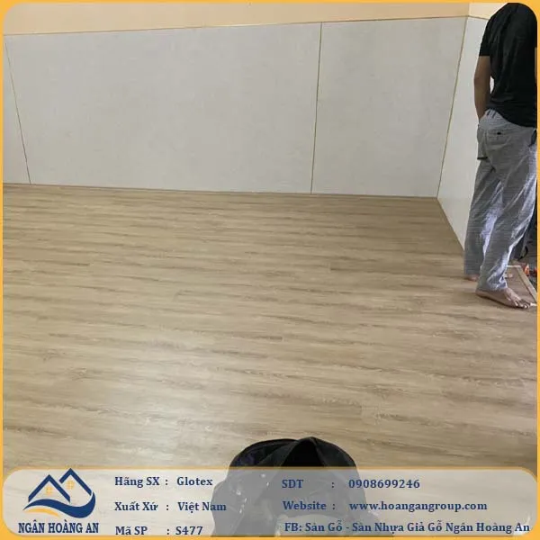 Sàn Nhựa Giả Gỗ Hèm Khóa  4mm Glotex 477