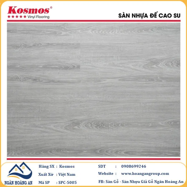 Sàn Nhựa Giả Gỗ Hèm Khóa Kosmos SPC5005