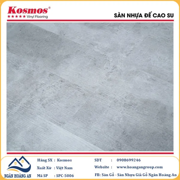 Sàn Nhựa Giả Bê Tông Hèm Khóa Kosmos SPC5006