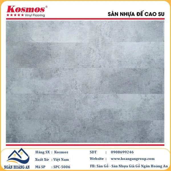 Sàn Nhựa Giả Bê Tông Hèm Khóa Kosmos SPC5006