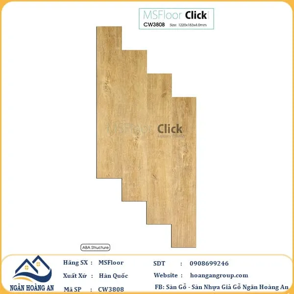 Sàn Nhựa Hèm Khoá MSFloor CW3808 4mm