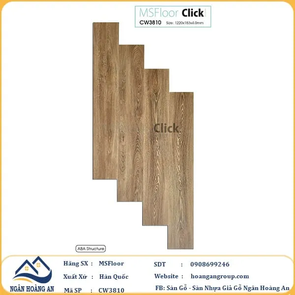 Sàn Nhựa Hèm Khoá MSFloor CW3810 4mm