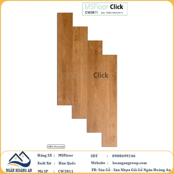 Sàn Nhựa Hèm Khoá MSFloor CW3811 4mm